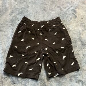 Kids Shark Patterned Black Shorts